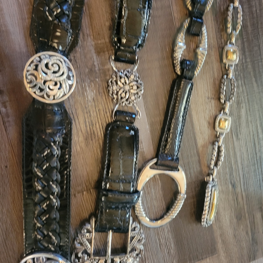 Brighton Belts sz 36/38 black and silver